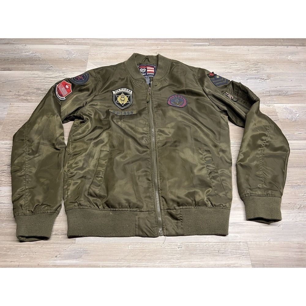 Vintage‎ Phat Farm Y2K Hip Hop Bomber Jacket Military Style Youth XL
